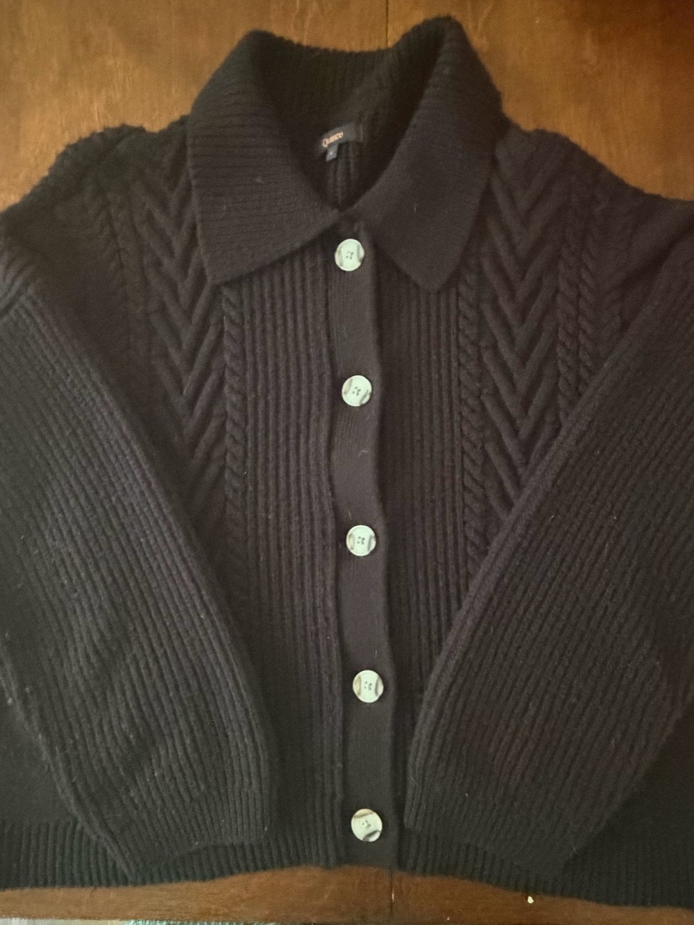 Quince black merino wool cardigan